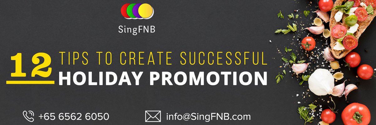 singfnb's tweet image. Holiday advertising and marketing ideas for restaurants. Start your advertising campaign earlier, offer discounts for early bookings, prepare your staff for crowd. Here is a checklist of things to do for a successful promotion.
singfnb.com/Blogs/12-Tips-…