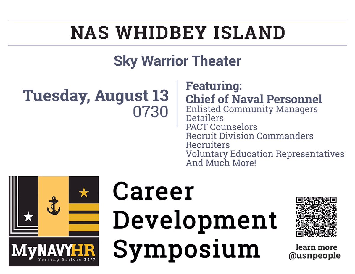 MyNAVYHR's tweet photo. ��� Great first day of #CDSPNW ✅
✈️ Next Stop —- @NASWhidbeyIsland ✈️
0️⃣7️⃣3️⃣0️⃣ ➡️➡️ Sky Warrior Theater https://t.co/NMgP9dqPtk