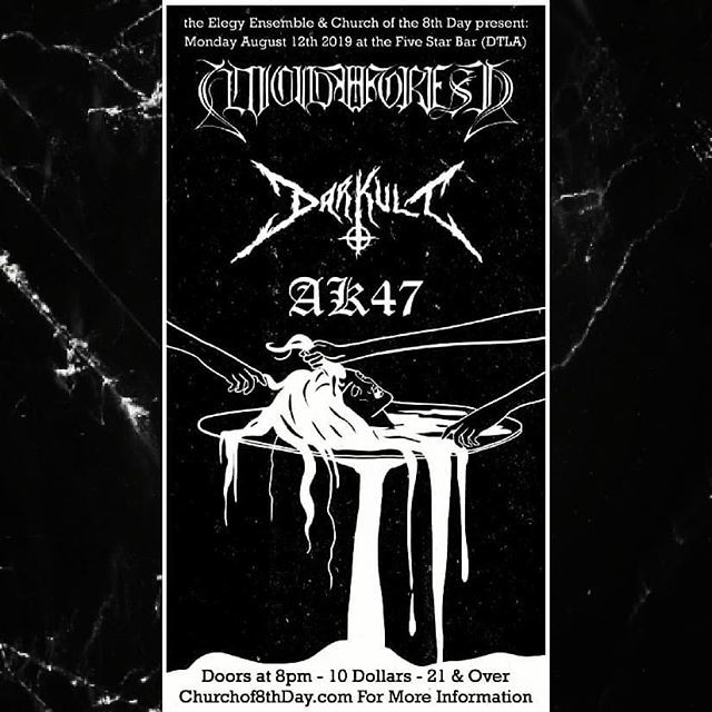 church8thday's tweet photo. Monday night decibel fights with @suicide_forest_dsbm @darkult and #AK47 at @5starbar !!! Come out, have a few, you'll be in bed in time for reruns of SVU... @elegyensemble #blackmetal #deathmetal #blackeneddeathmetal #depressivesuicidalblackmetal #darkm… https://t.co/h7knd8vY3o https://t.co/28KRDnk0Yo