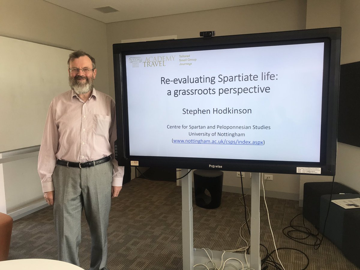 RKP_Industries's tweet photo. It’s #SPARTA week @Macquarie_Uni! Excited to hear E/Prof Stephen Hodkinson of @UoNClassics speak on “Re-evaluating Spartiate Life: A Grassroots Perspective” at the @AncientHistMQ #MQHistoryTuesday seminar. Thanks to @HTANSW for bringing this incredible scholar to #Australia https://t.co/6wfeWkwRLy