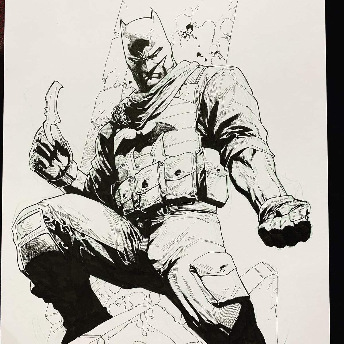 StephenSegovia's tweet photo. #batman art I did at #sdcc2019. I love the Mitch Gerald version of Batman and Im glad the client ask for this. https://t.co/9ySMU6KYJg