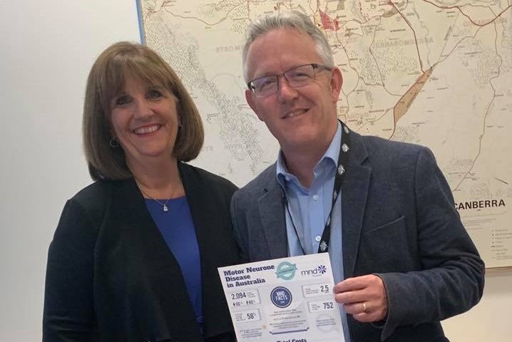 mndaustralia's tweet photo. Great to meet with @DaveSmithMP (federal MP for Bean in Canberra) yesterday to discuss issues facing people living with MND, such as access to NDIS and improvements to Aged Care for those aged 65+

#NeverGiveUp #MakeAgedCareFair https://t.co/VcCsfs2DZn