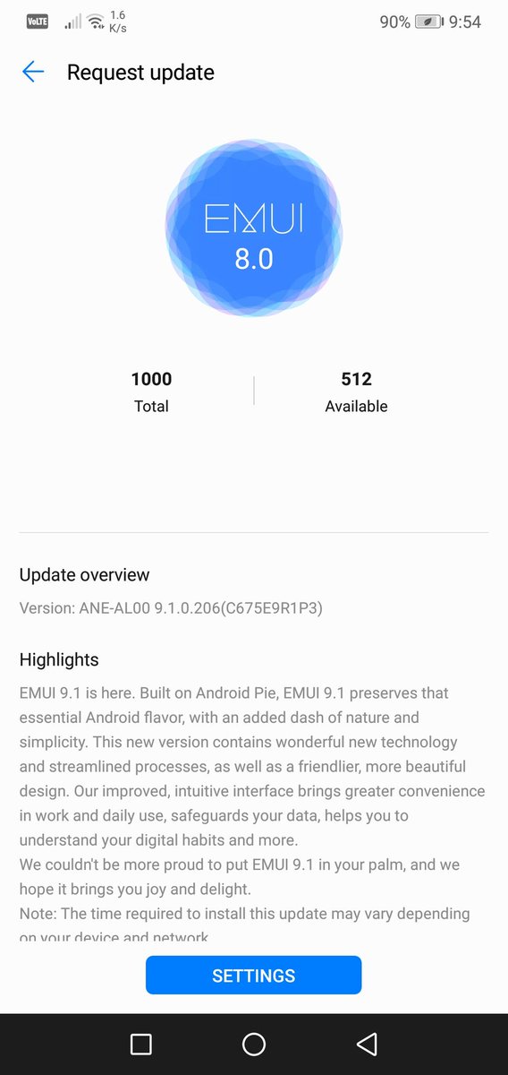 Kushvarshney's tweet photo. @HuaweiIndia , Hi care app is showing update but while checking in setting there is no update, Kindly check &amp; solve !! https://t.co/S5LOXLGzd6