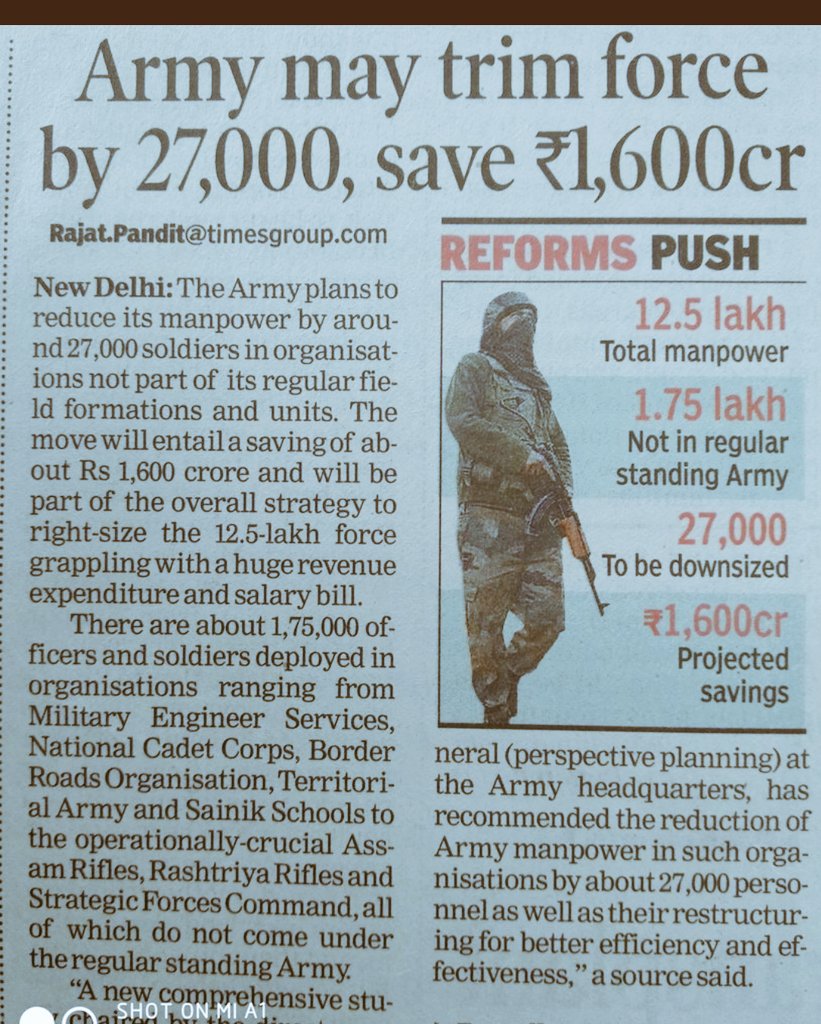 ErDaharwal007's tweet image. #ManvsModi
ModiGovt&apos;s DeshBhakti is known to all first they did Demonetization to kill BlackMoney but ended killing poors &amp;amp; their livelihoods causing nearly 1Cr joblessness.
Amid crumbling Economy &amp;amp; slow down in jobs grabbing country, Govt will reduce 27000 Army&apos;s strength.