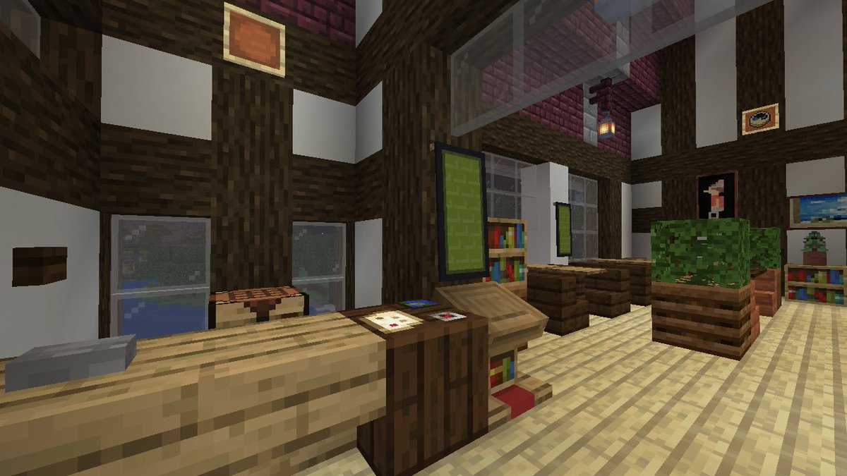 ট ইট র くぽりぽクラフト 内装強化月間 Minecraft マイクラ建築 マインクラフト マイクラ内装 喫茶店とアトリエ