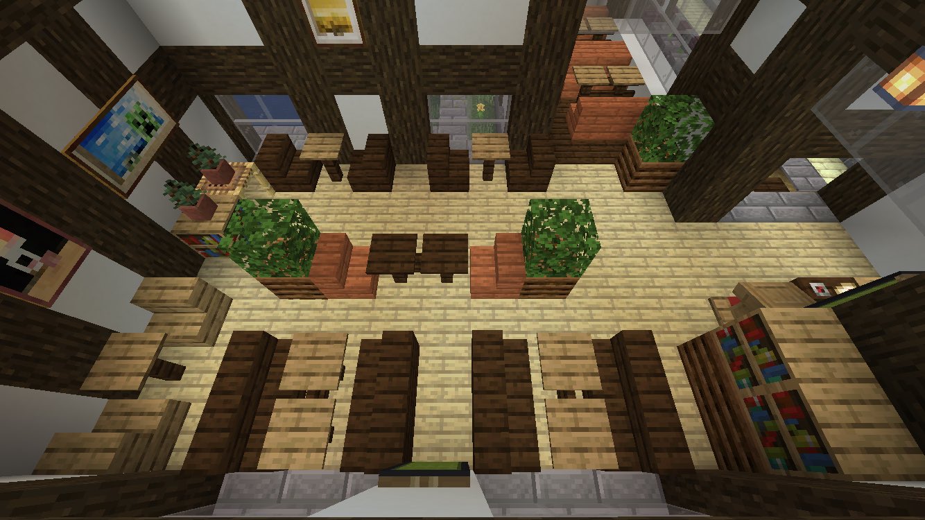 くぽりぽクラフト 内装強化月間 Minecraft マイクラ建築 マインクラフト マイクラ内装 喫茶店とアトリエ T Co Be3h6pxba4 Twitter