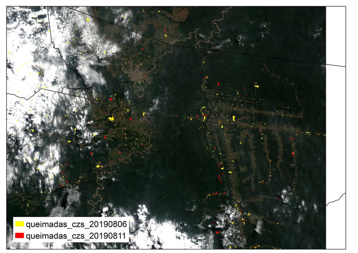 silva_sonaira's tweet photo. Atualização do monitoramento das queimadas.
Mesmo com as nuvens podemos ver o avanço
Continuem acompanhando a qualidade do ar no Acre. Devido os esforços do MPAC. Situação do ar as 23:39h
https://t.co/cqZsEVywYN
#ProjetoAcreQueimadas #Sentinel2 #Labgama #Ufac #MPAC https://t.co/WFWoYo1Gha
