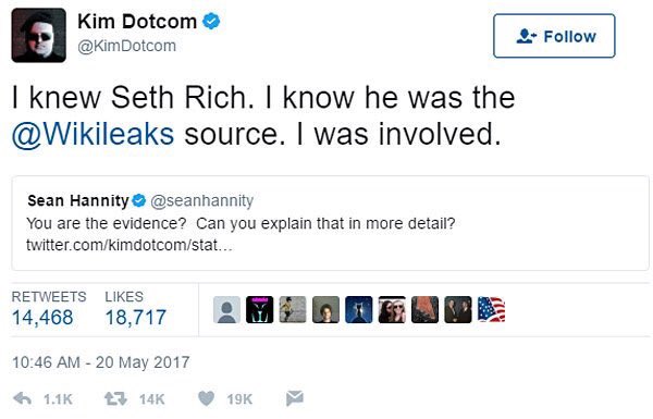 Kim Dotcom has reached out with his Attorney's multiple times to meet with the United States Government to deliver his Intelligence in the Seth Rich murder investigation. He has received no response from the Department of Justice into this matter.  #SethRich