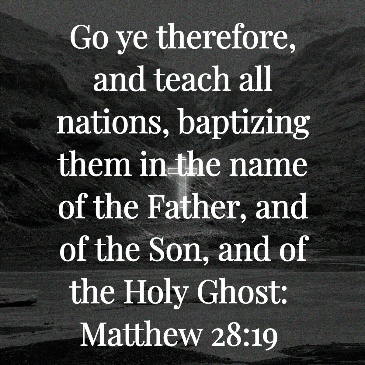 Keith27358358's tweet photo. Go ye therefore, and teach all nations, baptizing them in the name of the Father, and of the Son, a…
https://t.co/bkwcAngeo9 https://t.co/zsFPbY1lHv