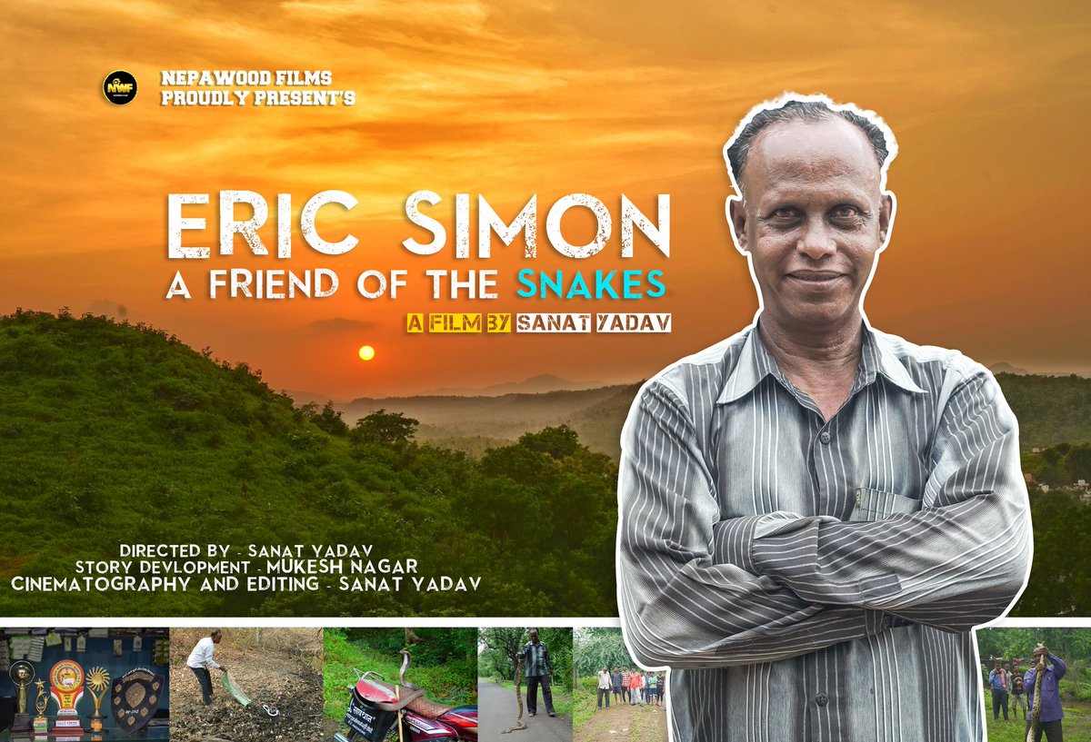 18sanatyadav's tweet photo. A biography of Shri Eric Simon - A friend of the snakes.
Coming soon link in bio
#ericsimon #nepanagar
#director #filmmaking #filmmaker #cinematography #actor #indiefilm #cinema #NationalGeographic #DiscoveryChannel #DiscoveryIndia #news @NatGeo @DiscoveryIN https://t.co/ylKsl5r7r0