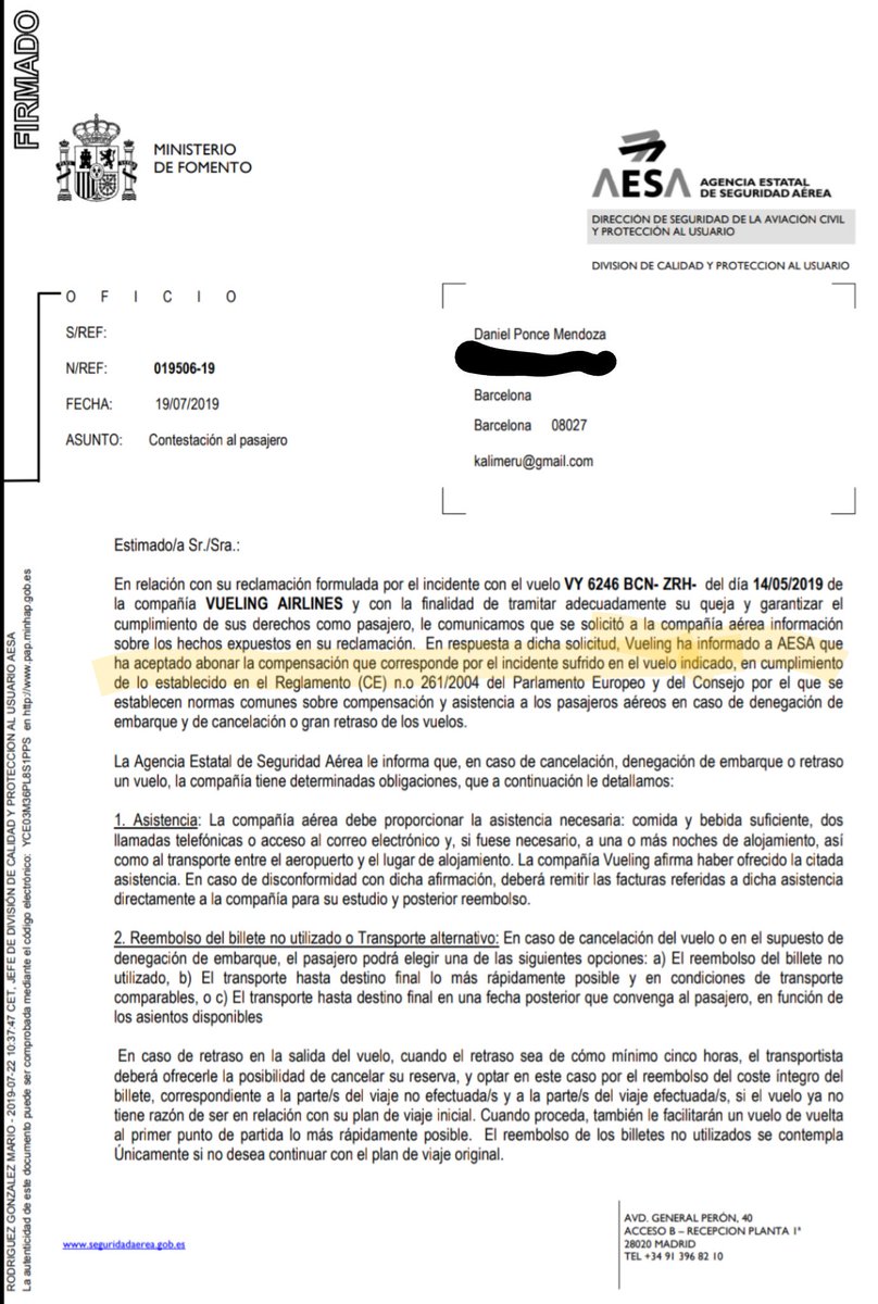 dani_ponce's tweet photo. Hola @vueling Podéis por favor proceder al abono de la compensación por la cancelación de mi vuelo VY6246 del día 14/05/2019 tal y como ha sido requerido por @AesaSpain ? Vuestro customer service sigue respondiéndome con plantillas que contradicen dicho requerimiento https://t.co/36q5FCMAqq