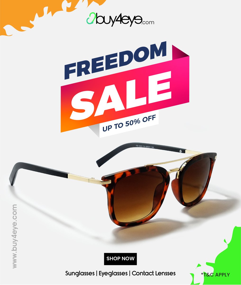 buy4eye's tweet photo. 4th - 15th August 2019
FLAT 50% discount on the eyewear collection
Shop Now: https://t.co/6RwOQ93nrk
#WearTheChange
#eyewear #sunglasses #fashion #style #glasses #eyewearfashion #instagood #frames #instafashion #lunettes #optical #shades #vintagesunglasses #clipon #eye #trendy https://t.co/VFwWKYq7wB