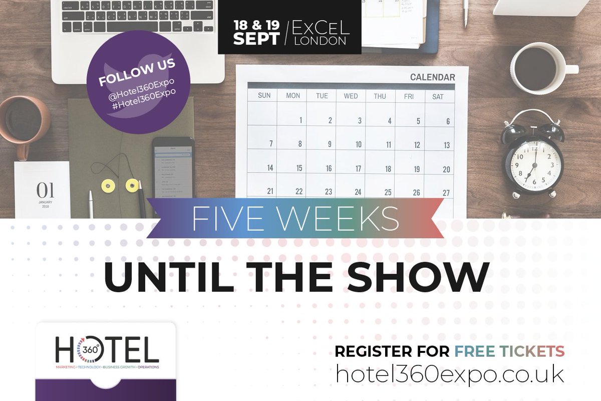 Mark 18th &amp; 19th September in your diaries, because we’ll be at @Hotel360Expo and we want to see you there. 📅😎(Stand 422 if anyone's asking. And did we mention we're up for an award?) Register for your free ticket at: bit.ly/33j5mfy and come and say hi! #Hotel360Expo