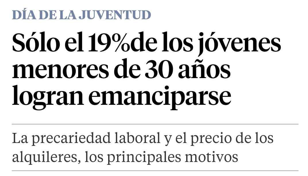 eljueves's tweet photo. El 81% de los menores de 30 no puede independizarse.

Nunca adivinaríais la razón. https://t.co/6qD66sZZ29
