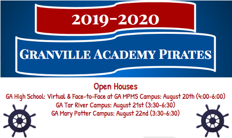 GranAcademyNC's tweet photo. #GranvilleAcademy Open Houses are next week for grades K-12! View the image for all dates and times. #GAPirates #PreparedPirates https://t.co/deSGmeUSQx