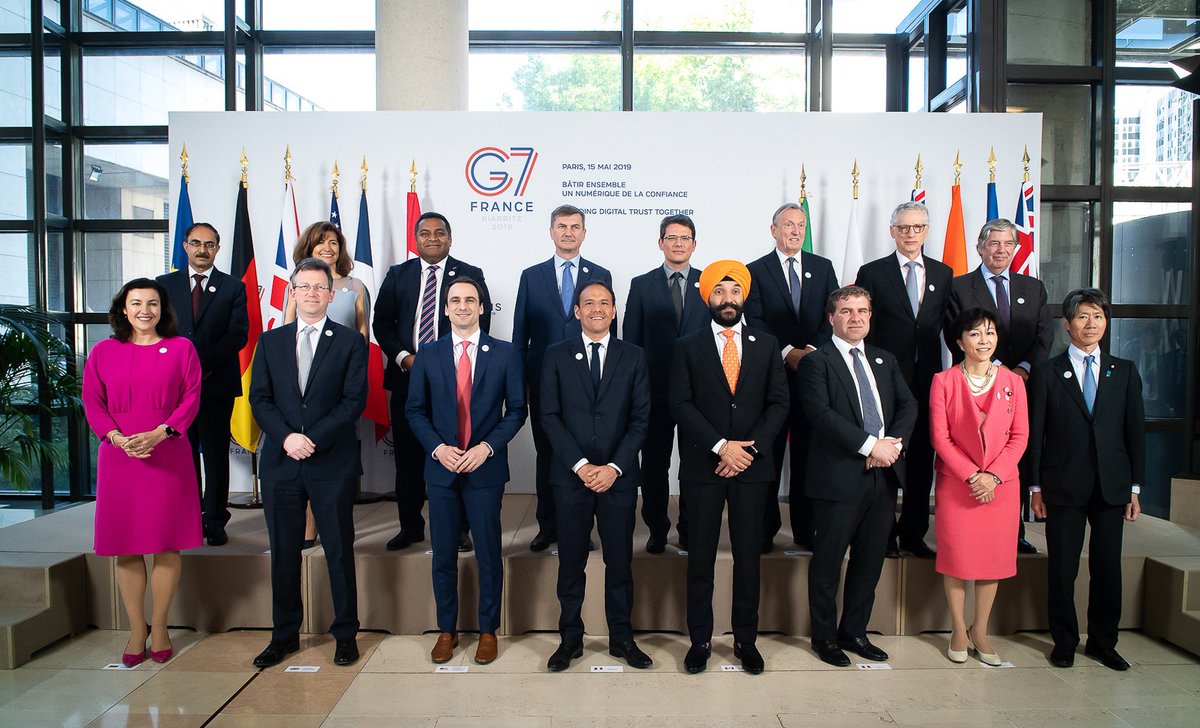 ⌛ D-11

[Looking back on <a href="/G7fr/">France G7</a> Ministers’ meetings]

The Digital Ministers meeting, chaired by <a href="/cedric_o/">Cédric O</a>, enabled to work on concrete deliverables around 3 areas:
✅ Development of AI 
✅ Fighting dangerous content on the Internet 
✅ Confidence building in technologies