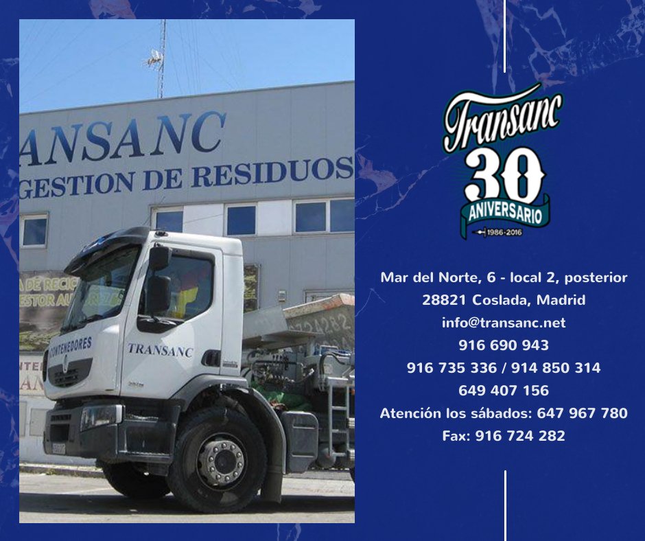transancSL's tweet photo. Somos TRANSANC, empresa de alquiler de contenedores, reciclaje de escombros y venta de áridos. 
Actualmente, prestamos servicios en toda la Comunidad de Madrid. ¡Llámanos!
#Transanc #ContactaConNosotros https://t.co/PE5ZSlCTz1