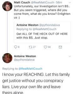 After our first trip to Washington, D.C. investigating in the summer of 2017, A Detective named Antoine Weston from Washington, D.C. Police's 3rd District would attack me on Social Media. Here are the Tweets.  #SethRich  #HisNameWasSethRich