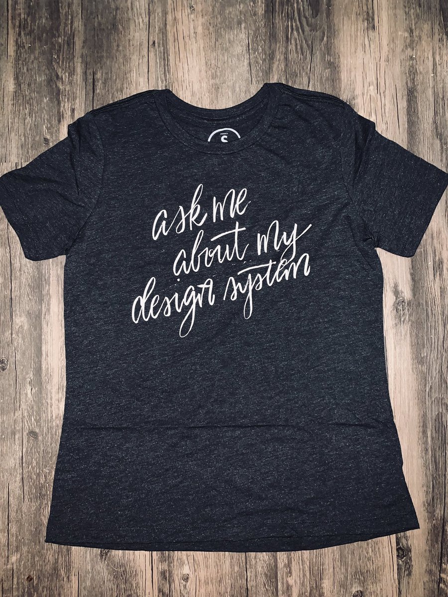 A little something I'll be giving to <a href="/clarity_conf/">Clarity</a> speakers, volunteers, staff, and supporters for #clarity2019. Then more will go on sale to help raise funds for design systems community projects. Soon! Thanks @topherauyeung for the lettering &amp; <a href="/cottonbureau/">Cotton Bureau ➡️ cottonbureau.com on Bluesky</a> for the production!