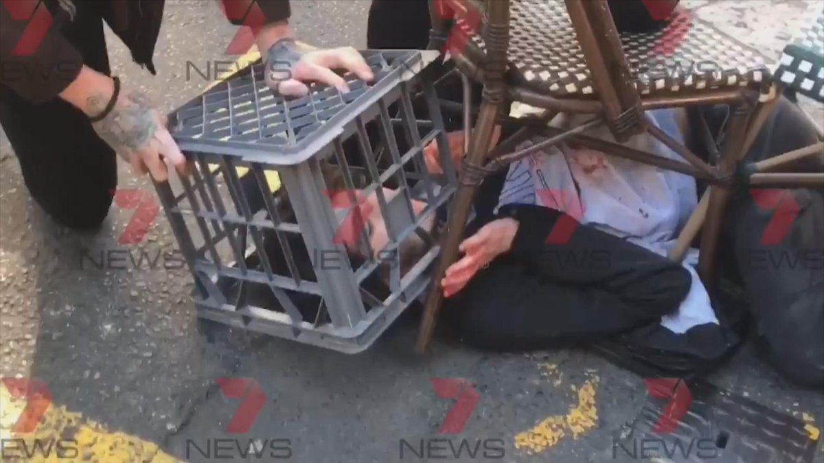 AMERICA,

Today some bloke went on a stabbing spree around Sydney and a FUCKING MILK CRATE was used to apprehend him. 
Yep. #SydneyStabbing #GunReformNow