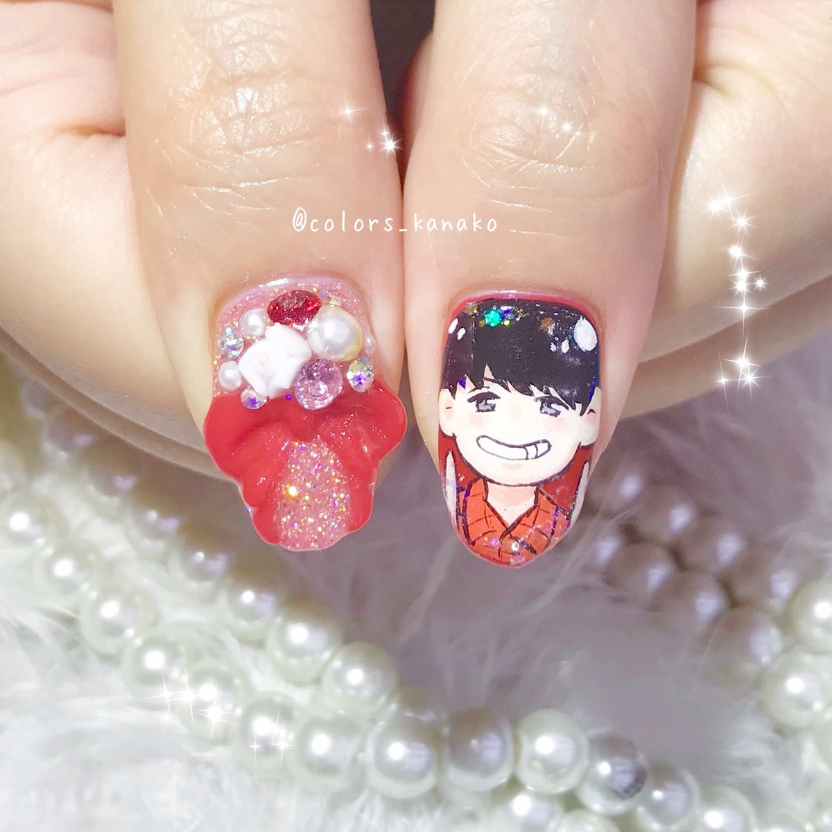 Color S カラーズ やすいかなこ 在 Twitter お客様nail ジャニーズwest 重岡くん 痛ネイル 他のお爪はシースルーカラーをつかってぷるんっとした仕上がりに ブーケネイルもとっても可愛いです 痛ネイル T Co Nrdegszb7c Twitter