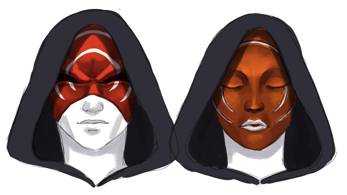 The masks of Ascian Emet-Selch. He has two unique masks in his first form, the second is located on his right arm. The second likely represents Zalera's shamaness.I requested tuhis draw these.