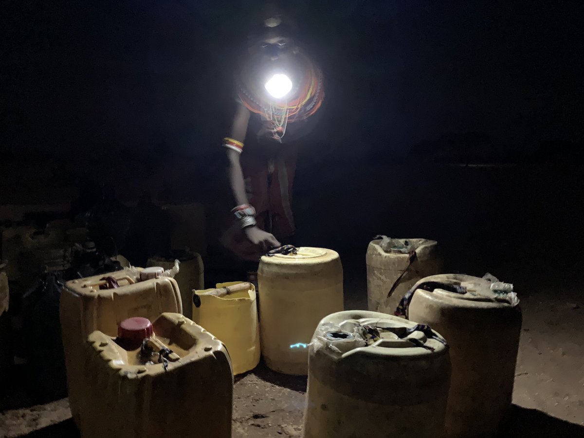 We are responding to the drought in Northern Kenya through water distribution and in some areas sinking water boreholes and preparing rock catchments. Distribution sometimes can take long and in this case we did through midnight; Solar lanterns came in handy.