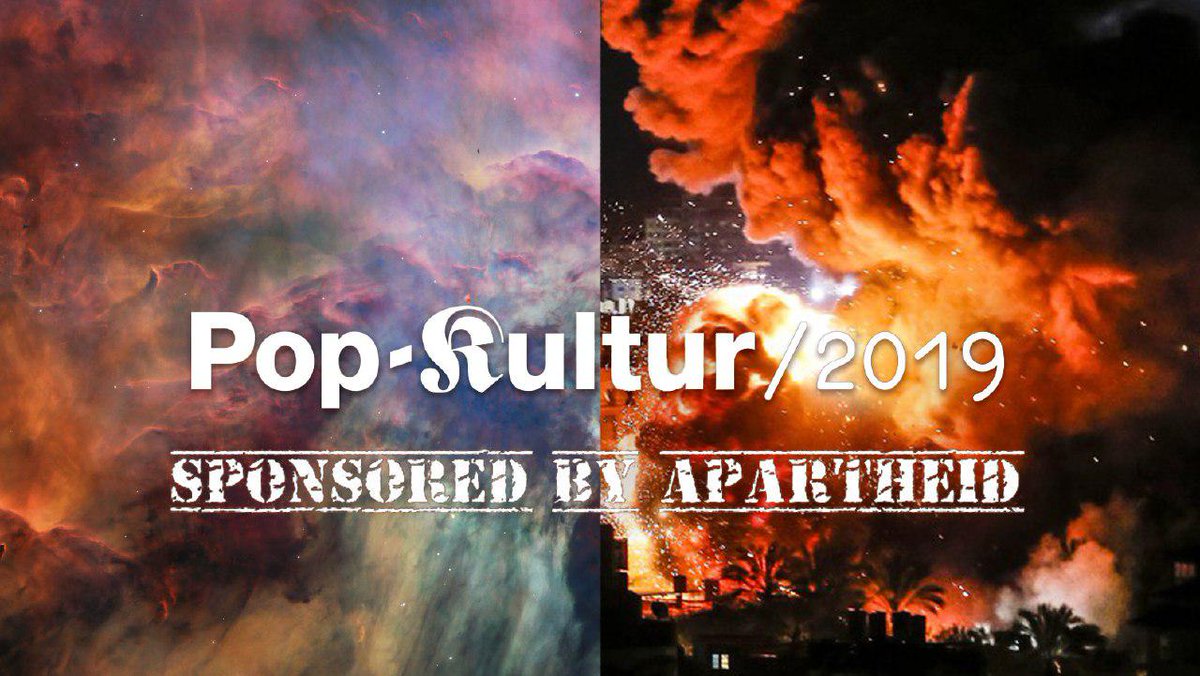 proucomplicitat's tweet photo. .@nuriagraham: La @PACBI fa anys que denuncia la participació de l'ambaixada israeliana al festival @popkulturberlin. Així és com es ven Israel, com a promotor de la cultura, però a Palestina "practica la cultura" de l'apartheid. https://t.co/pf3KWO8rtt #BDSésDDHH https://t.co/ESv3E89lSh