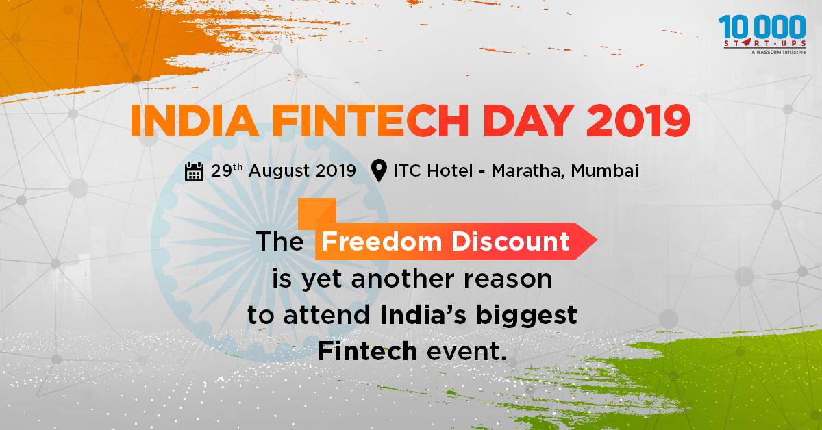 nasscomstartups's tweet photo. Register for India Fintech Day 2019 by availing our exclusive #FreedomDiscount offer which goes live on 15th and 16th August. Head to the registration link at https://t.co/HNi9DAaDTO
#IFD2019 https://t.co/sCv5qn2eeV