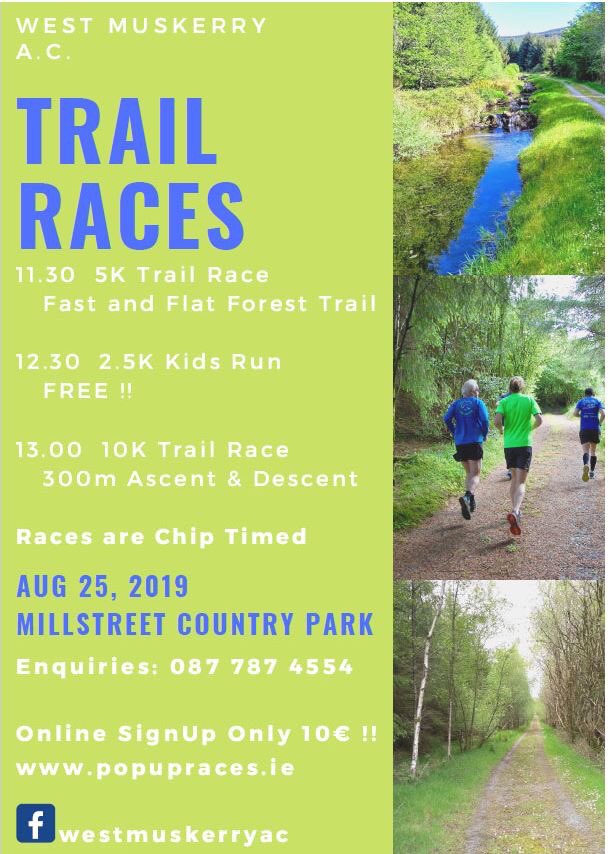 macroomtoolhire's tweet photo. Macroom Tool Hire & Sales is happy to sponsor West Muskerry AC Trail Races. See details of the event below
#westmuskerryac #raceday #kidsrace #millstreetcountrypark #macroom #tool #hire #sales #sponsorship #supportlocal https://t.co/55GiO68yaJ