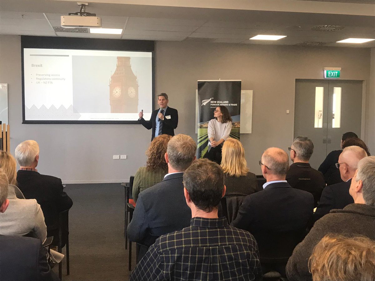 In Christchurch today with #NZEUFTA Deputy Lead Negotiator Ali Hamilton engaging with Kiwis on NZ's Trade Negotiations. A lot of interest in Brexit and the hard work that's done to ensure NZ is prepared. bit.ly/2onrS52