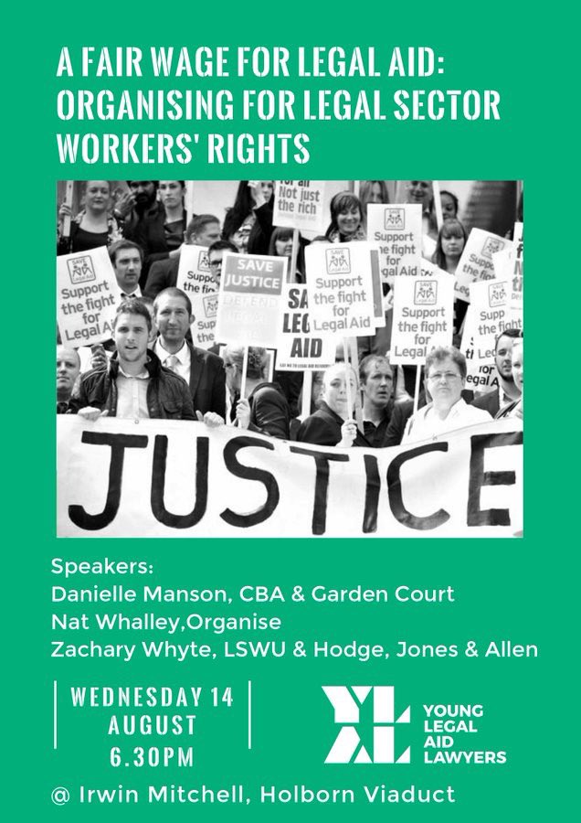 YLALawyers's tweet photo. TOMORROW!
βA Fair Wage for Legal Aidβ YLAL London event.
Speakers:
@daniellejmanson
@natwhalley
@zakwhyte
Handful of free π« available here: https://t.co/bnlCUeEwdr
Bring your questions and passion for social change to @irwinmitchell, Holborn Viaduct - 6.30pm https://t.co/1luBuZkQF5