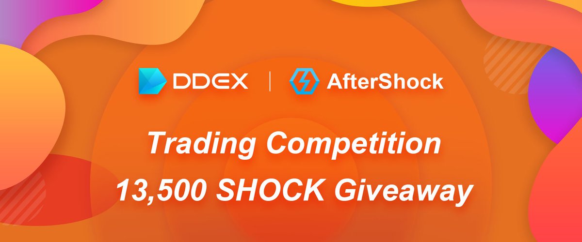 ddexio2018's tweet image. We are pleased to announce the launch of the $SHOCK Trading Competition! A total of 13,500 SHOCK tokens are committed to this program.
Details: ddex.zendesk.com/hc/en-us/artic…
🔥Retweet &amp;amp; Tag your friends, 3 lucky people will get another 200 SHOCK each.
#giveaway #airdrop #DDEX #ETH #BTC