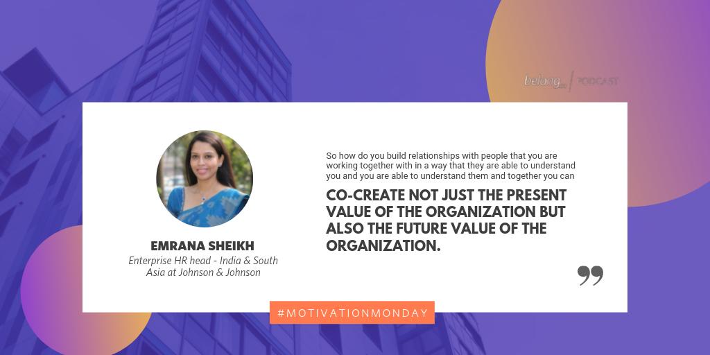 AcceleratePcast's tweet photo. Tune in to our official #podcast channel #BelongAccelerate with your host @aadil who converses with Johnson &amp; Johnson’s Enterprise HR Head - India &amp; South Asia, @emranas on the need to align all stakeholders &amp; design experiences. https://t.co/PzOIGvsTHd #MotivationMonday https://t.co/JqMUpD5KYR