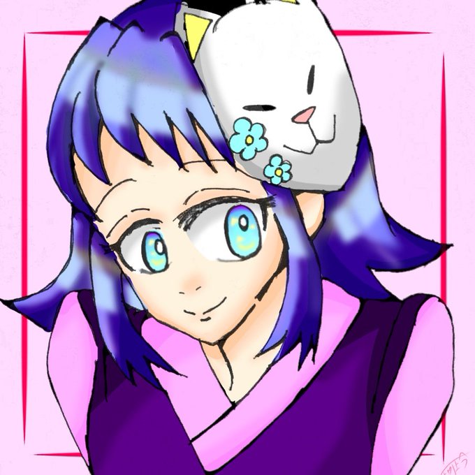 珂玪さんがTwitterに投稿した真菰(鬼滅の刃)のイラスト。