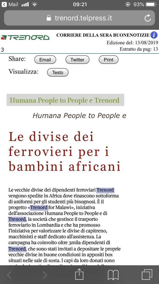 Le divise dismesse del personale Trenord tornano a nuova vita come divise per le scuole del Malawi 💜 Grazie al <a href="/CorriereBN/">CorriereBuoneNotizie</a> per parlare anche di questo e grazie ai colleghi: economia circolare, di quelle col cuore  <a href="/Corriere/">Corriere della Sera</a>   <a href="/PaoloGaravaglia/">Paolo Garavaglia</a> <a href="/AleCom1968/">Alessandro Rizzo</a> @Trenord_Press