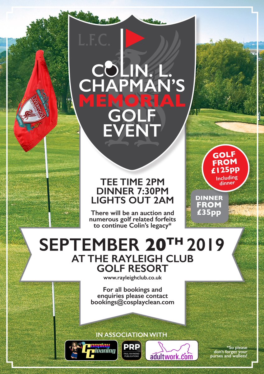 PRPawards's tweet photo. With the sad loss of a great man and family friend to us at PRP - we are proud to support the @ColinLChapmen memorially Golf Day – Join us in celebrating his life and sink a few balls and raise drink in a toast to Colin.

@AdultWorkcom @_Charlie_rose @cosplaycleaning https://t.co/6NFloS01uN