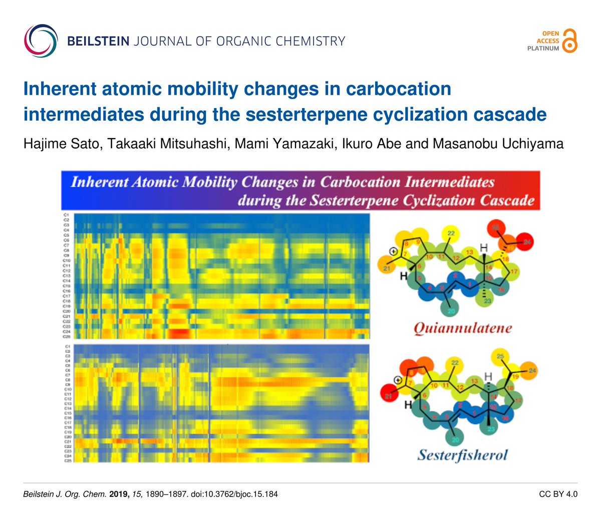 BeilsteinInst's tweet image. The authors present the first detailed analysis of the inherent atomic mobility in #carbocation intermediates during sesterterpene #biosynthesis

100% #OpenAccess letter in the #BJOC

beilstein-journals.org/bjoc/articles/…