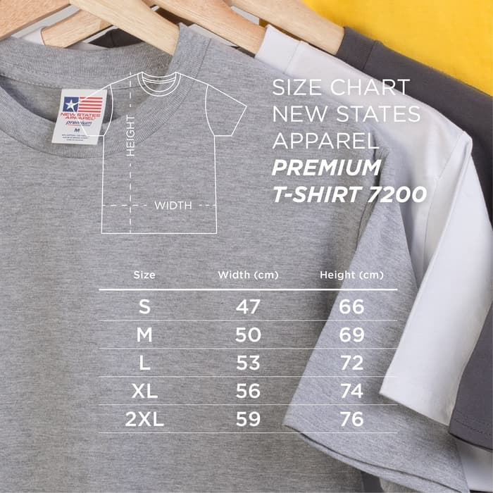 New States Apparel Size Chart