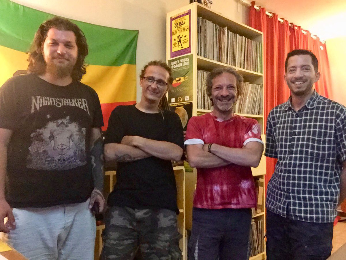 Dubophonic's tweet photo. Give thanks @HermitDubz @dub_cmd @DubThomas_& Subconscious Dub 🙏 Big vibes coming from the @Dubophonic #dub station at @ReggaeSunjam Brand new #releases coming soon #rootsreggae #reggae #Cyprus #κυπρος #dubophonic #reggaesunjam #festival #onelove #red #gold #green #rastafari https://t.co/mKqxbL3SzV