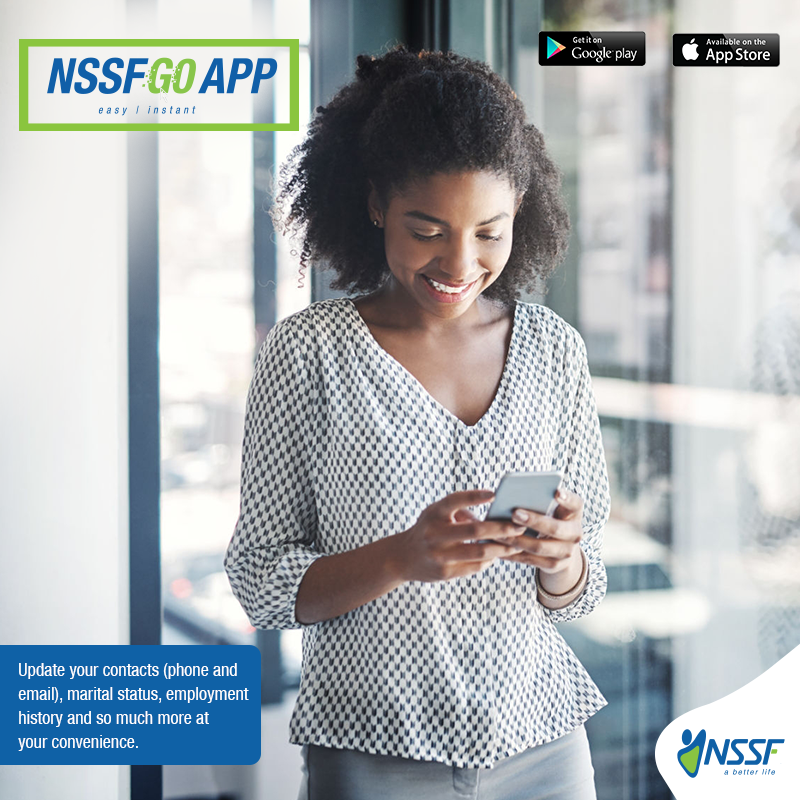 nssfug's tweet photo. #Didyouknow that you can now update your member details on the #NSSFGoApp.

Download  today from Google and Apple store to experience this feature now.

If you have any trouble updating your member details contact our customer service team on our whatsApp number, 0784259713. https://t.co/cjhyPDk3hQ