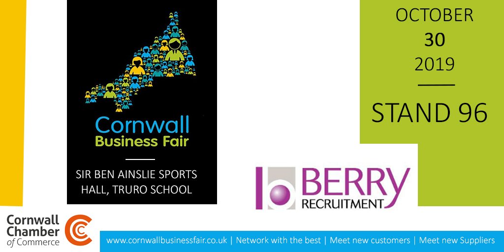 cornwallbizfair's tweet photo. Helping you achieve your full career potential @BerryRec. Drop in to #CBFair2019 at @TruroSchool this October. https://t.co/WpvDJ5wXCP