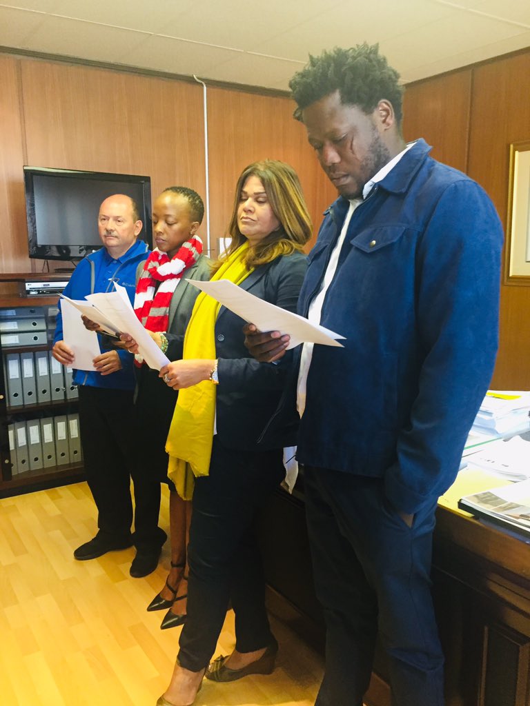 CoJSpeaker's tweet photo. This morning it gives me great pleasure to welcome and officially swear in @GautengANC Cllr. Kenneth Mduduzi Mgaga. He has taken an affirmation to be faithful to the Republic of South Africa and obey all laws and serve @CityofJoburgZA to the best of his ability. Welcome Cllr! https://t.co/XOZw7hk0vc