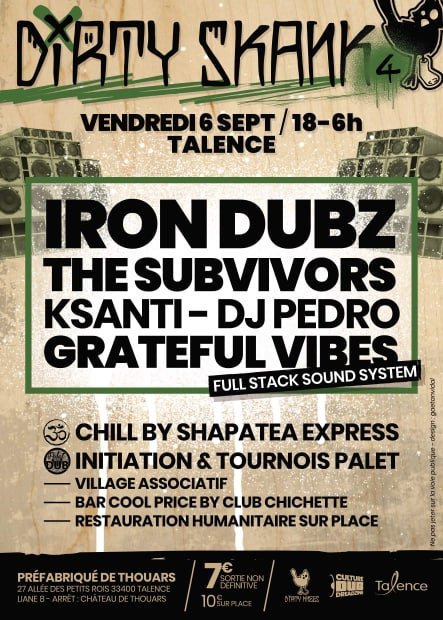 DJpedrorocks's tweet photo. Le 6 septembre à 22h le collectif Dirty Knees m'invite pour un warm up #punkyreggae / dub sur son #soundsystem à #Talence / #Bordeaux + @IRONDUBZ_  + The Subvivors événement FB: https://t.co/DkX5t01Jsu https://t.co/FzdqpFrM0q