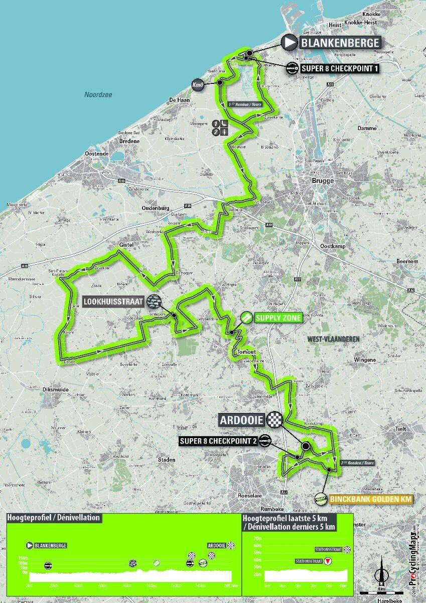 Vandaag staat de traditionele etappe van badplaats Blankenberge naar Ardooie weer op het programma. De renners zullen 169,1 km afleggen en een massasprint lijkt onvermijdelijk door het vlakke parcours en de zwakke/matige wind. #BinckBankTour