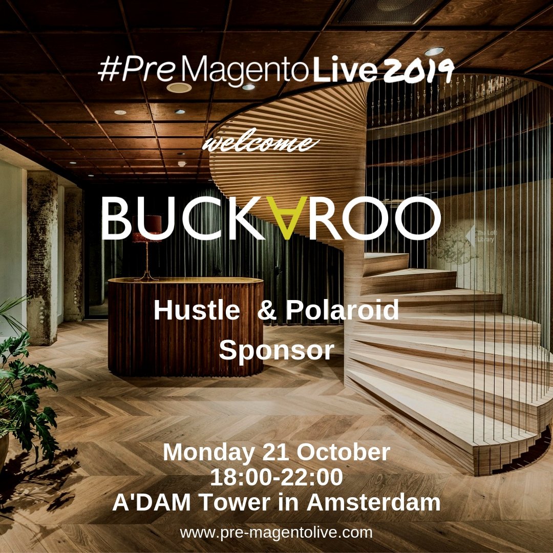 A huge thank you to Hustle &amp; Polaroid Sponsor Buckaroo! Buckaroo is the leading PSP in the Netherlands since 2005, dedicated to the Magento community from day one and owner of the award-winning Magento 2.0 payment plug-in. #buckaroo #fintech #premagentolive #MLEU #ecommerce