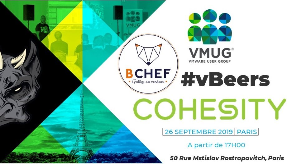 🍺 #vbeers le 26 Septembre, à la suite de notre #VMUG chez OVH (Quartier des Batignolles), <a href="/Cohesity/">Cohesity</a> nous invite à clôturer cette journée au #bchef 
👉🏽Inscription : forms.office.com/Pages/Response…