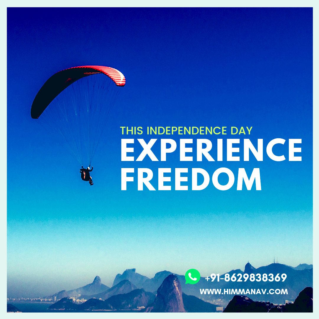 Fly off snowclad cliffs of #SolangValley this #IndependenceDay2019 & #ExperienceFreedom. Book your #Paragliding session & a cosy stay. Connect @ +91-8629838369.                   #HimmanavAdventures #TuesdayThoughts #MakingMemories #Adventures #Manali #Himachal #Mountains #Aug15