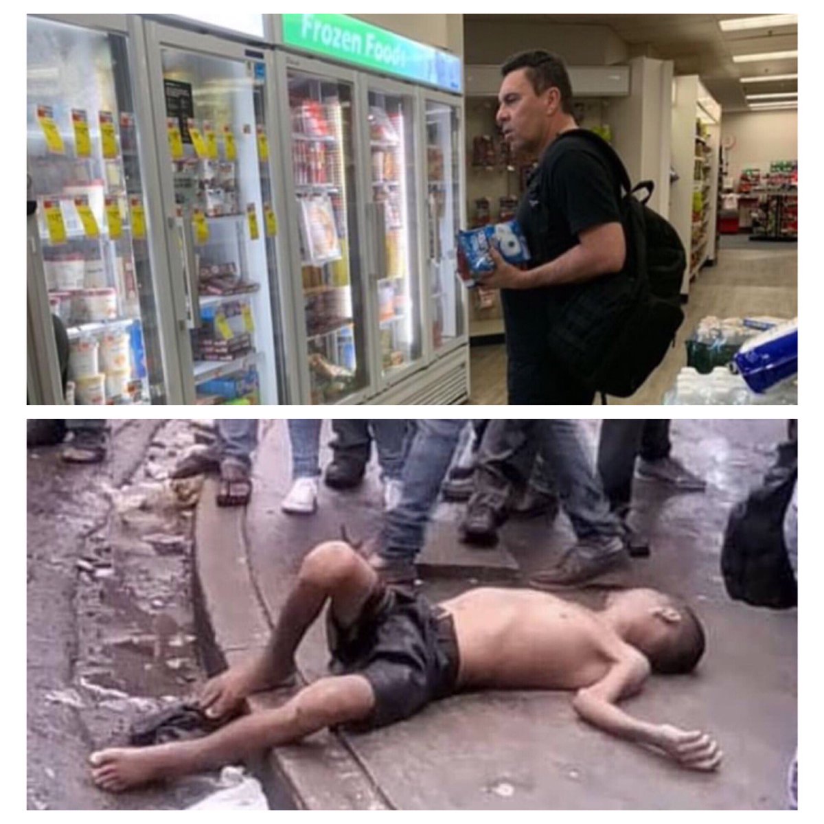 abogadosvenezu1's tweet photo. 2 REALIDADES En San José de Tucupita UN NIÑO de tan solo 11 años MUERE EN PLENA CALLE POR HAMBRE Y DESNUTRICION MIENTRAS vemos a SAMUEL MONCADA MOLESTO porque lo descubrieron comprando COSTOSAS CHUCHERIAS Y HELADO para su HIJO BIEN ALIMENTADO con el DINERO ROBADO A NUESTRO PUEBLO https://t.co/QVapR7m9sH