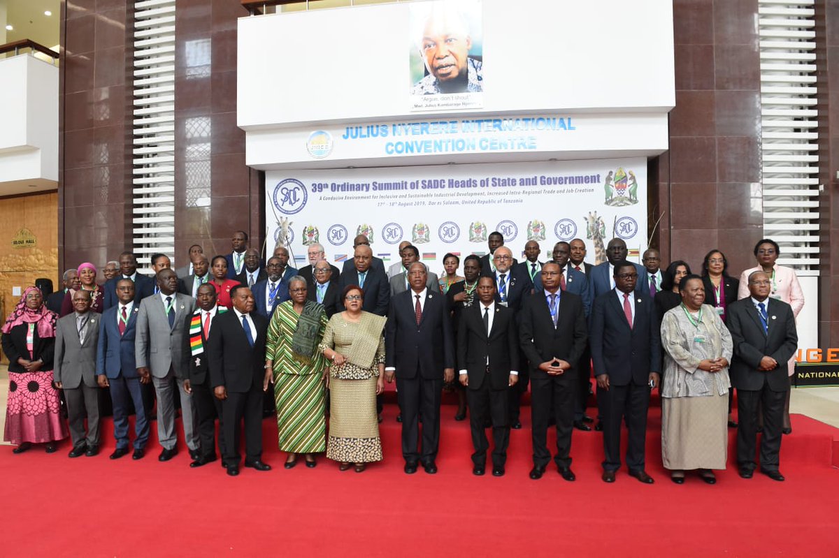 DIRCO_ZA's tweet photo. The International Relations and Cooperation Minister, @NalediPandor attending the 39th Ordinary Summit of @SADC_News Heads of State and for the handing over of SADC chairmanship, in Dar es Salaam, Tanzania @SAgovnews @UbuntuRadioZA https://t.co/bs62nkmVW8